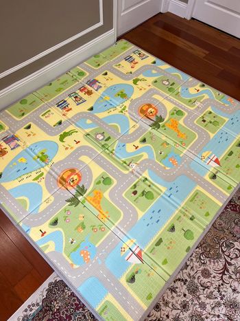 Tapis de jeu en mousse pour bébé pliable et réversible taille 180x200x1,5cm