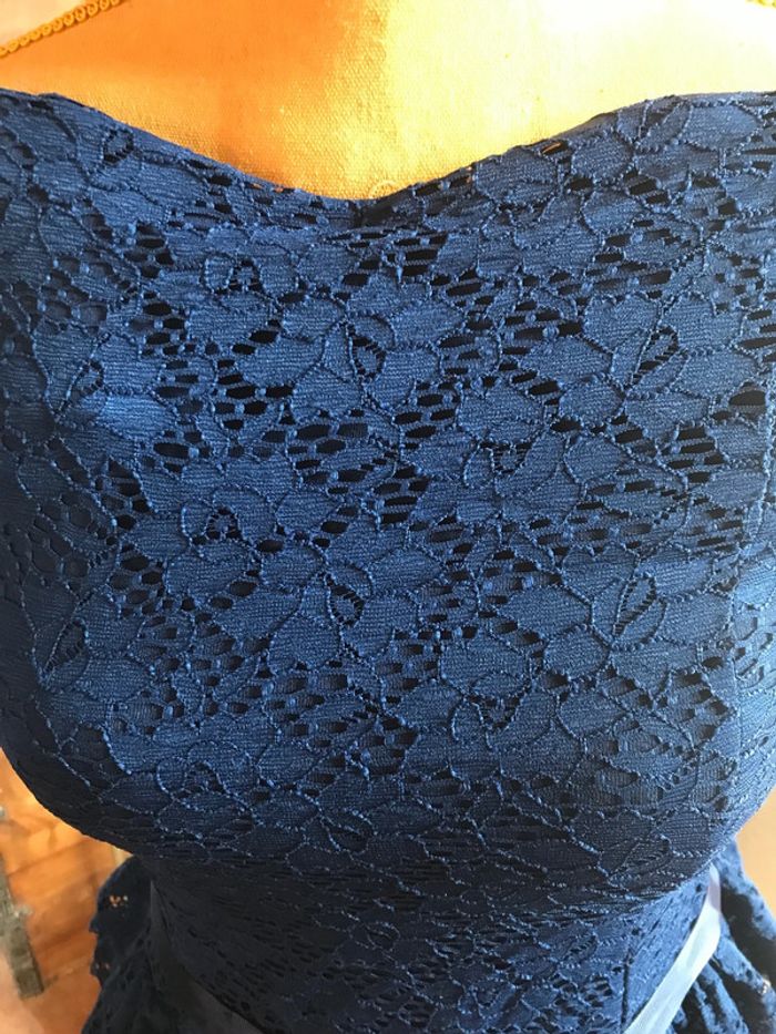 Morgan robe bustier taille 40 bleu marine quasi neuve - photo numéro 3