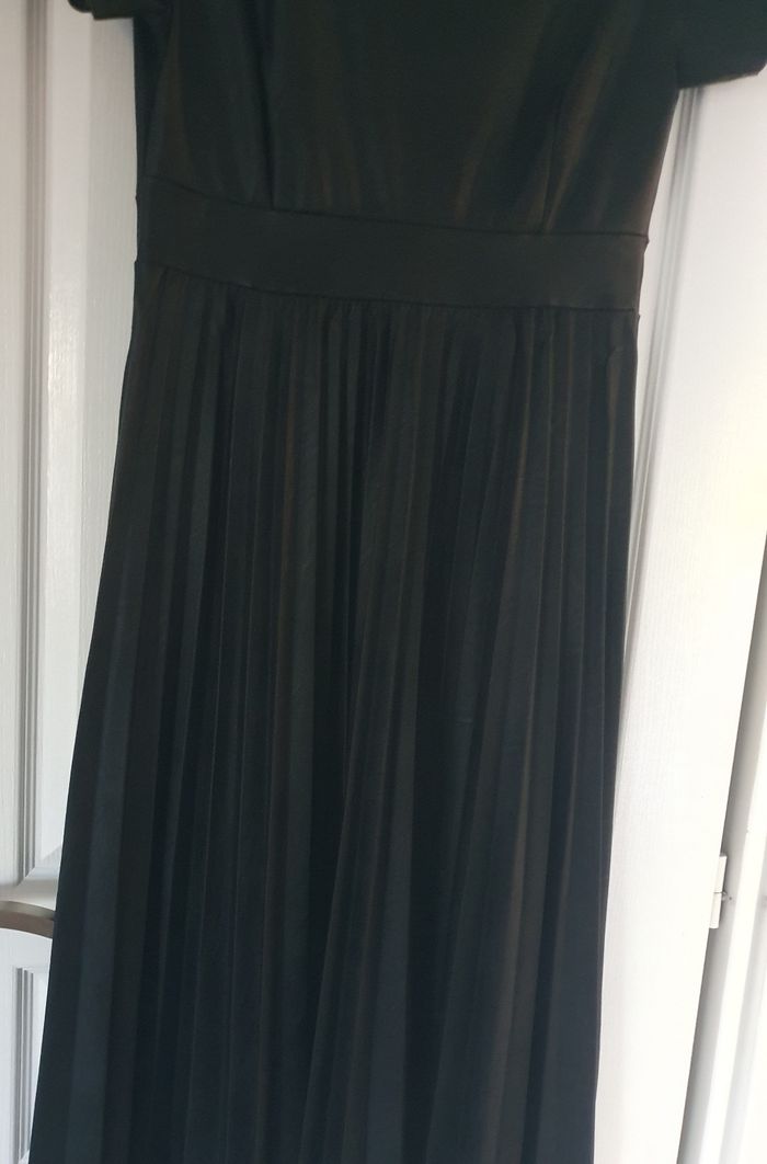 Robe plissée simili cuir longue t L - photo numéro 4