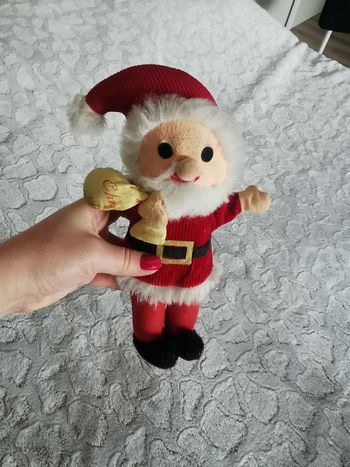 Peluche rigide décorative Père Noel vintage de collection