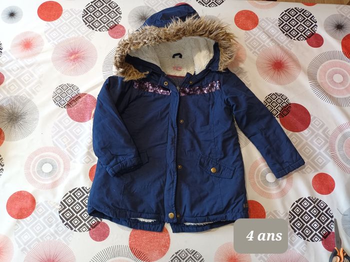 Manteau fourré ☃️ Taille 4 ans DPAM - photo numéro 1