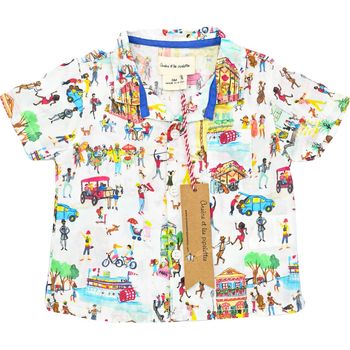 Chemise à manches courtes 6 mois en coton Arsène et les pipelettes