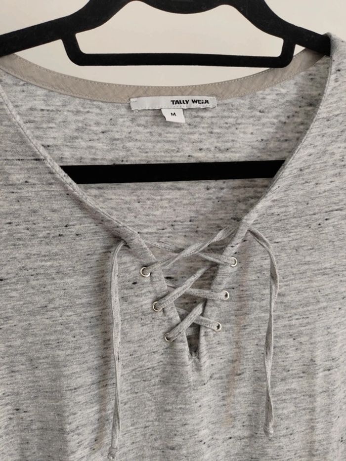 Tally Weijl t-shirt manches longues gris M - photo numéro 2