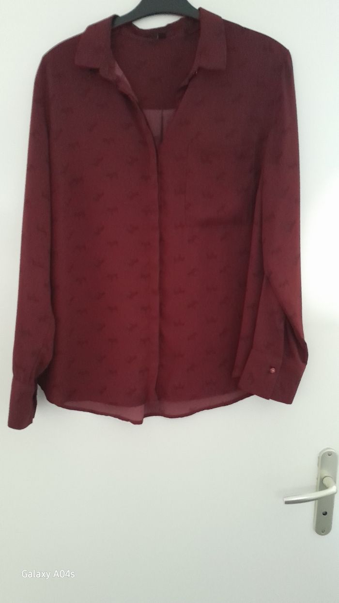 Blouse longue manche bordeaux