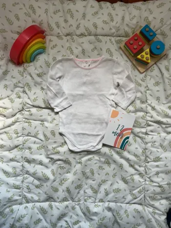 body manches longues blanc in extenso 12 mois