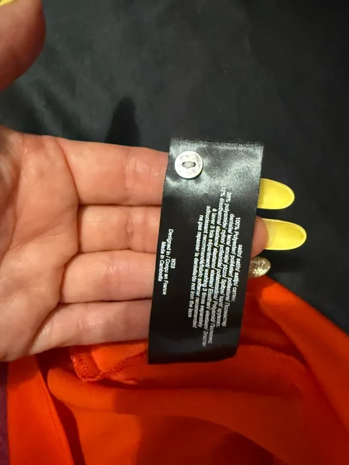 Lot de 2 top satin Darjeeling 40 noir orange 15 e les 2 - photo numéro 9