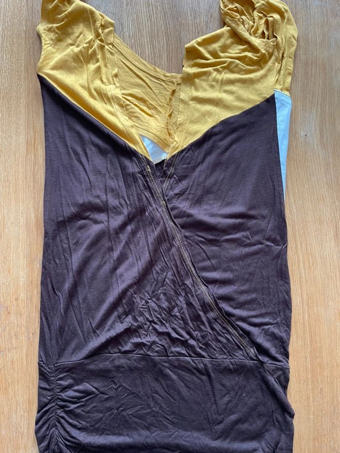 Top croisé dans le dos blanc or marron - photo numéro 3