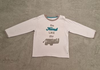 T-shirt à manches longues blanc Obaïbi 18 mois, très bon état