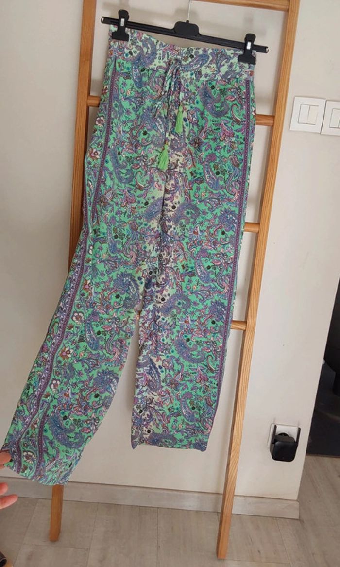 Sarouel neuf soie polyester hippie chic bohème T 36/38 - photo numéro 7