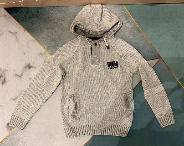 Sweat à capuche gris clair 12 ans