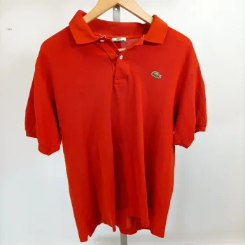 Polo orange Lacoste à bouton homme manches courtes taille L 5