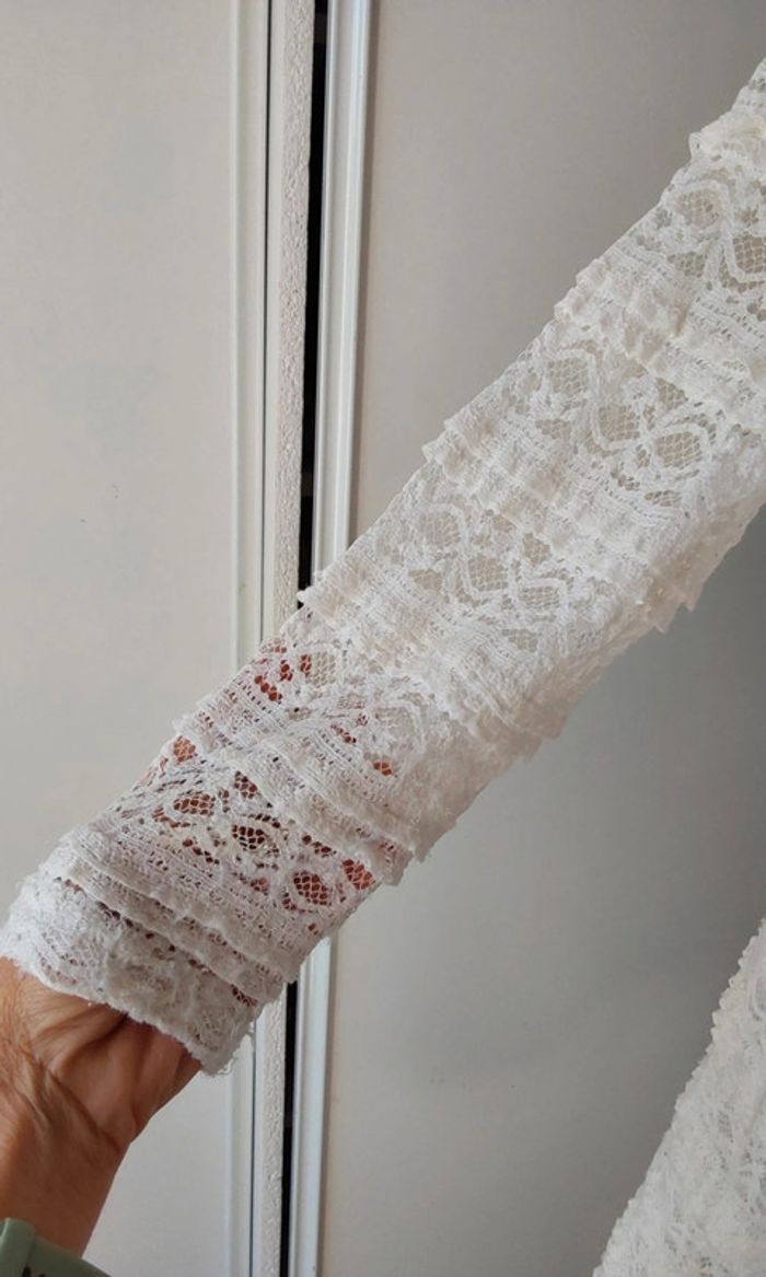 Robe shabby romantique dentelle doublée satin T 38 - photo numéro 5