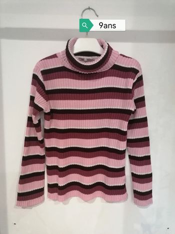 Pull col roulé Vynil fraise 9ans