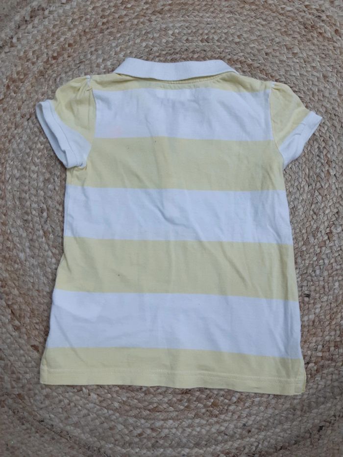 Tee shirt blanc/jaune H&M 5/6 ans - photo numéro 3