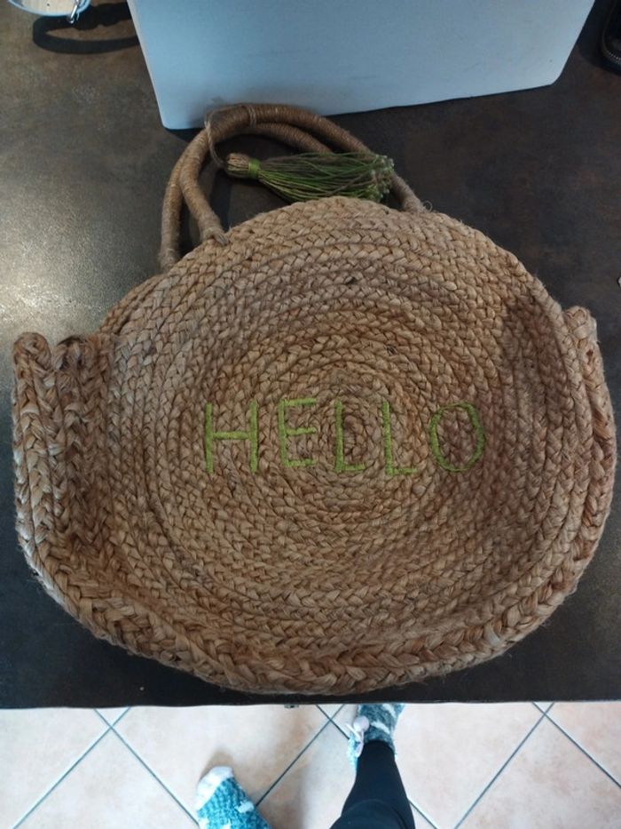 Sac a main tissé paille rotin