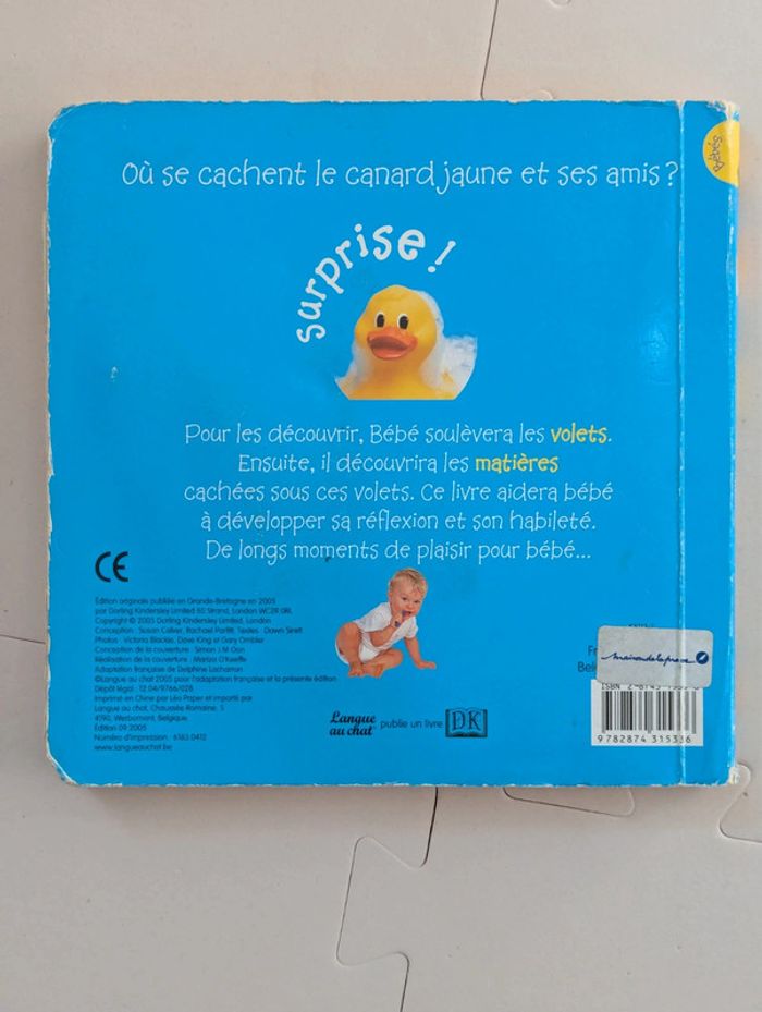 Lot 2 livres bébé sensoriels – C’est l’heure du jeu et du bain – avec textures et volets - photo numéro 12