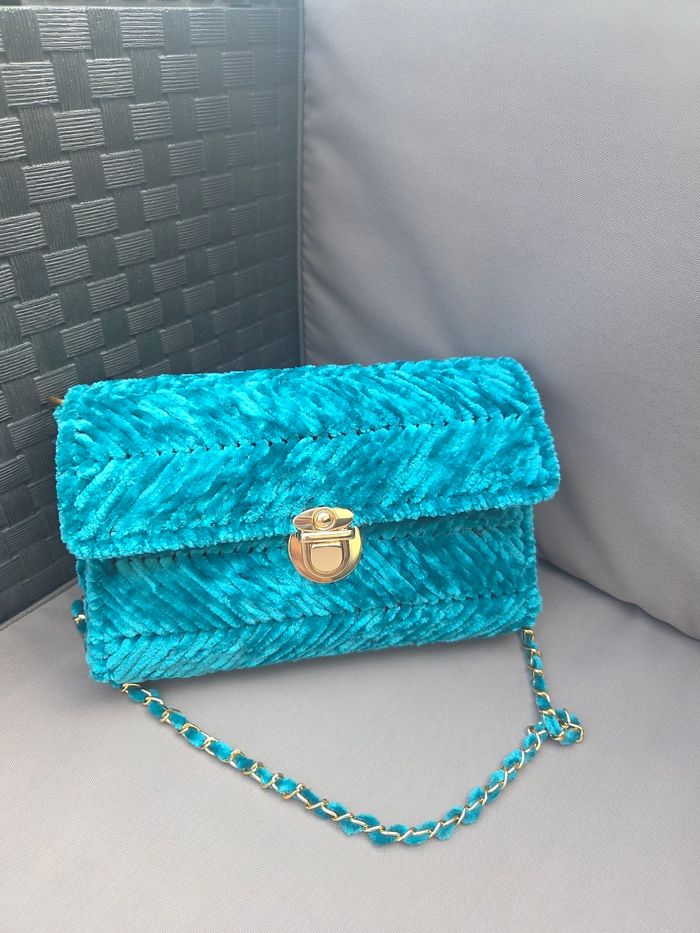 Sac a main Bleu Velvet
