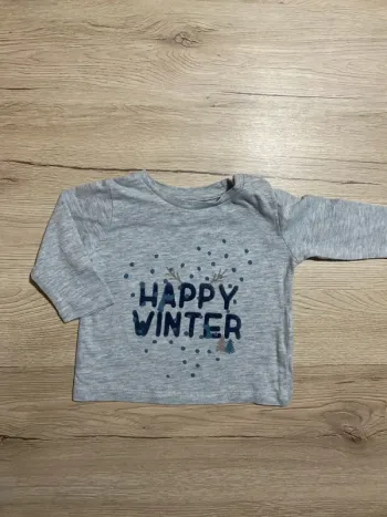 Tee-shirt gris manche longue hiver bébé garçon 6 mois bout’chou