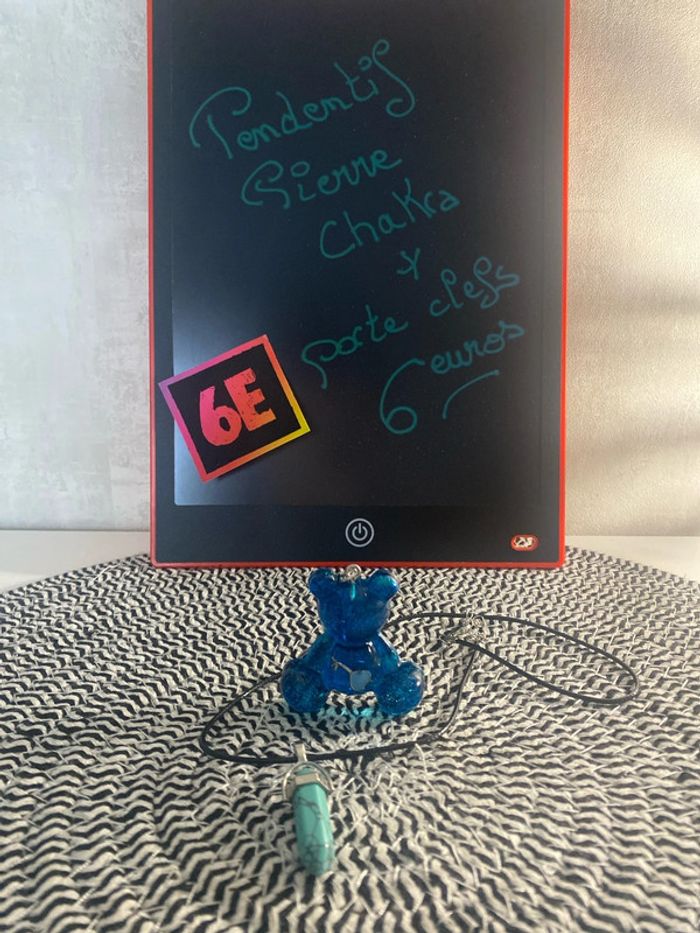 Pendentif pierre chakra + porte clefs - photo numéro 2