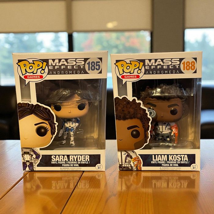 Lot 2 figurines Funko Pop Mass Effect Andromeda 185 Sara Ryder & 188 Liam Kosta neuves jamais déboxé