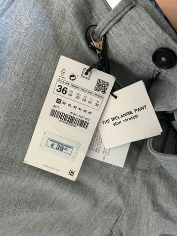 Pantalon Gris Zara Slim stretch