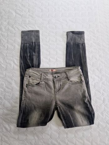 Jeans femmes  , DDP  , gris délavé  , Y2K  , slim , taille S / 36