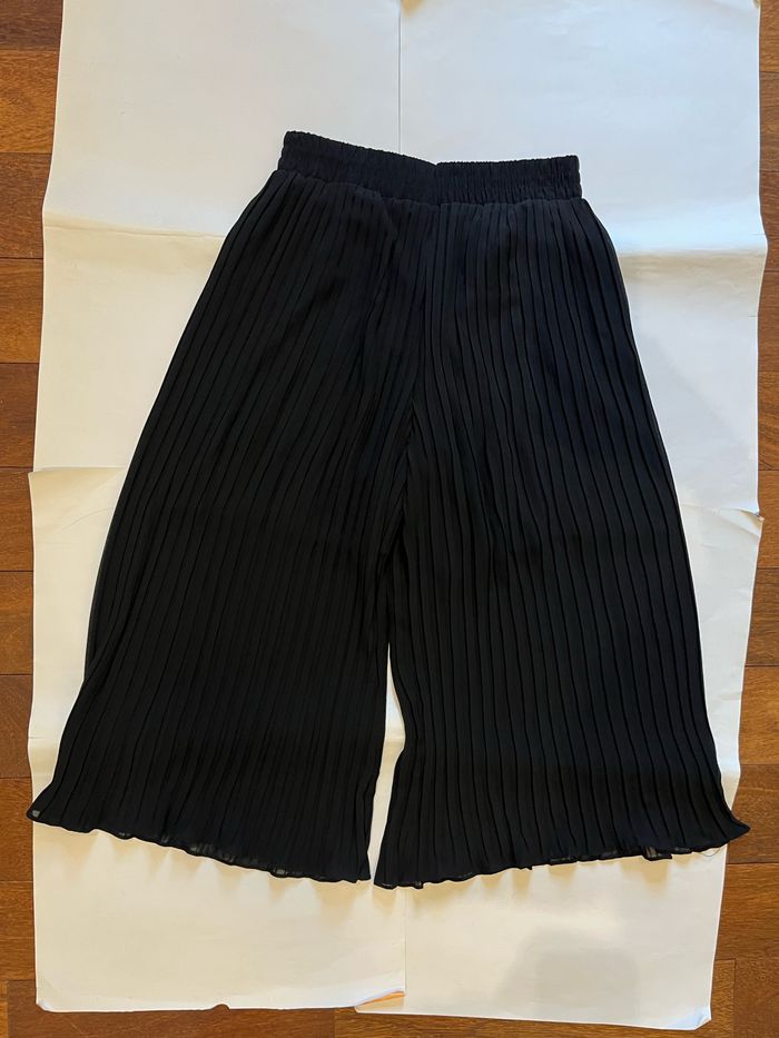 Pantalon plisse noir basique ample wide leg taille S/36 - photo numéro 4