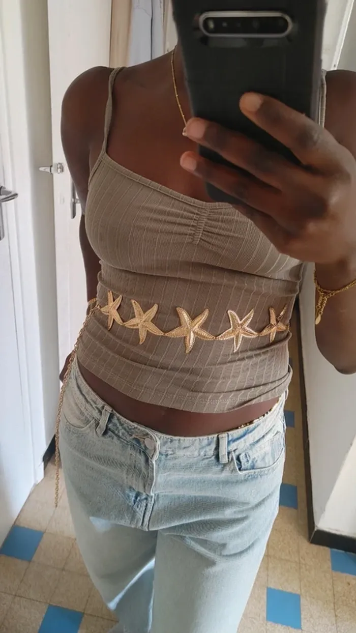 Ceinture de taille vintage rétro yk2 en métal doré étoile 🌟 - photo numéro 3