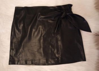 Jupe portefeuille en simili cuir 