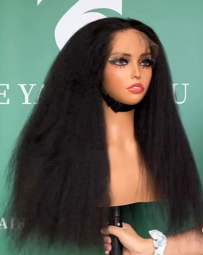 Perruque 13x4 lacewig yaki 60cm cheveux naturel - photo numéro 3