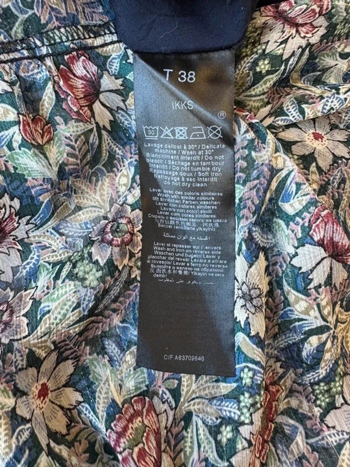 Robe longue en voile imprimé fleuri et lurex, taille 38 - IKKS - photo numéro 7
