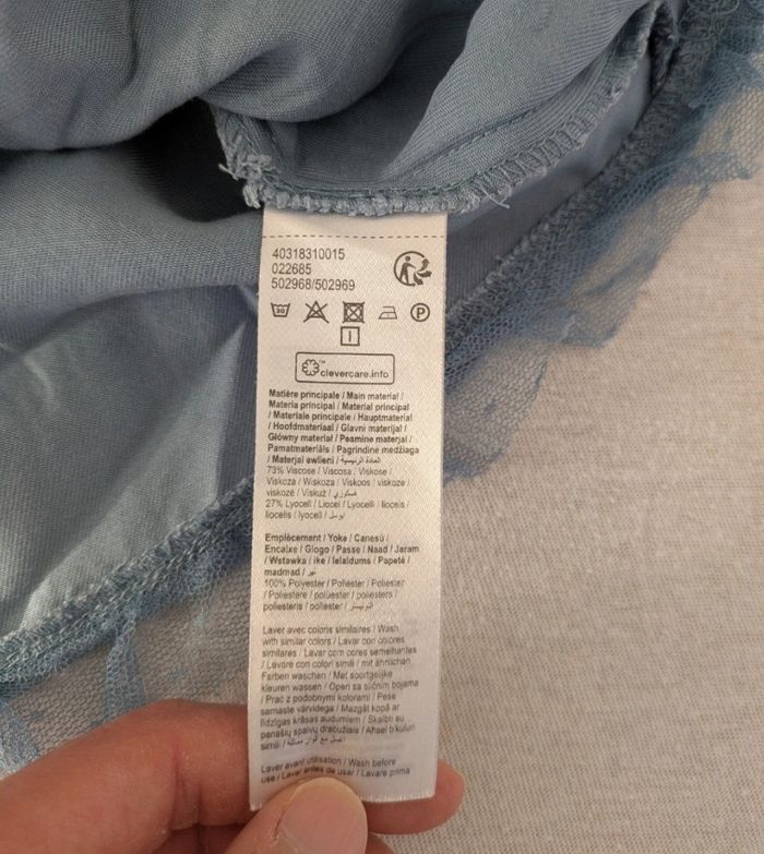 Jupe bleu gris à tulle et nœud rose - LuluCastagnette - 24 mois - photo numéro 4