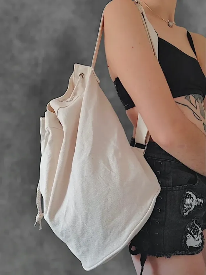 Sac seau crème poisson bordeaux / Cacharel - 35×30cm - photo numéro 2