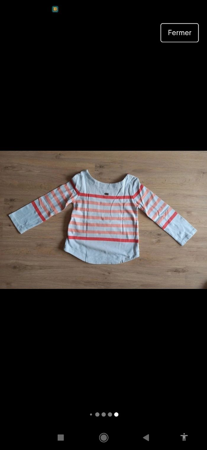 marinière bleu ciel et corail avec noeud marinière cyrillus 6ans - photo numéro 6