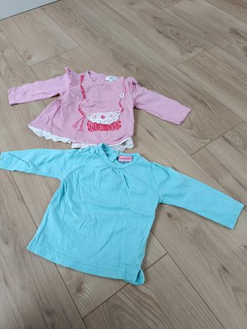 Lot de 2 t shirts manches longues 6 mois