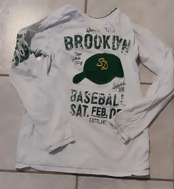 t shirt manches longues base ball 11 12 ans