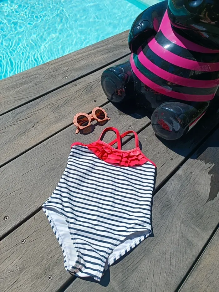 Maillot de bain marinière 1 pièce 12 mois - photo numéro 2
