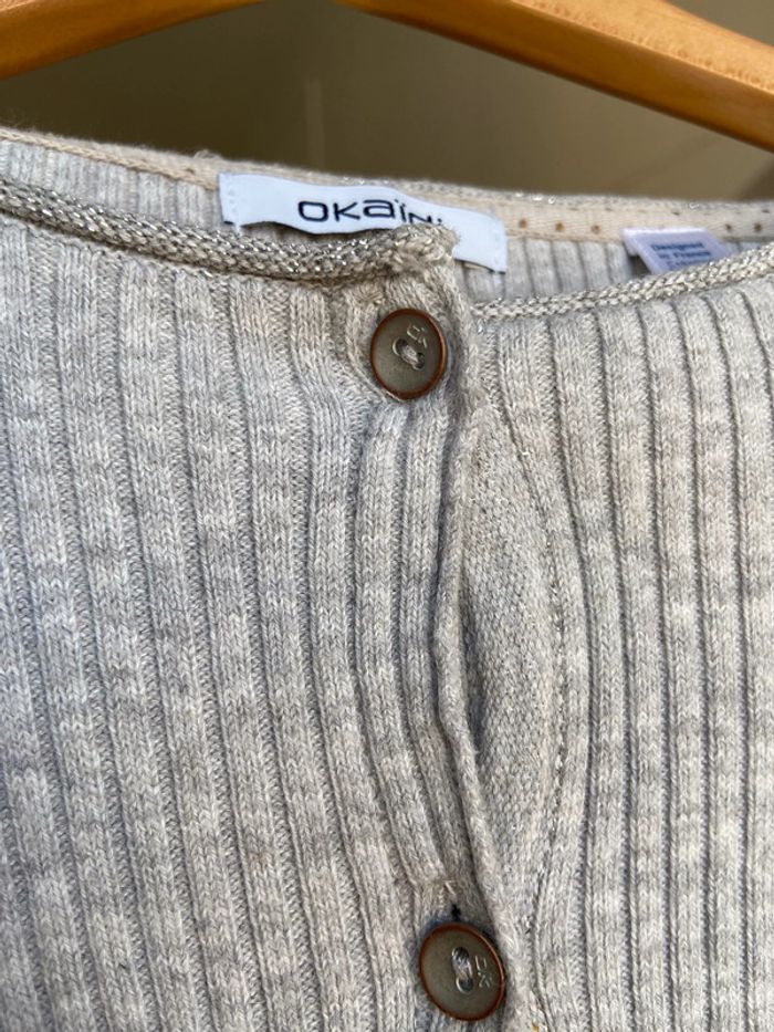 Gilet coton gris Okaïdi taille 14 ans - photo numéro 6