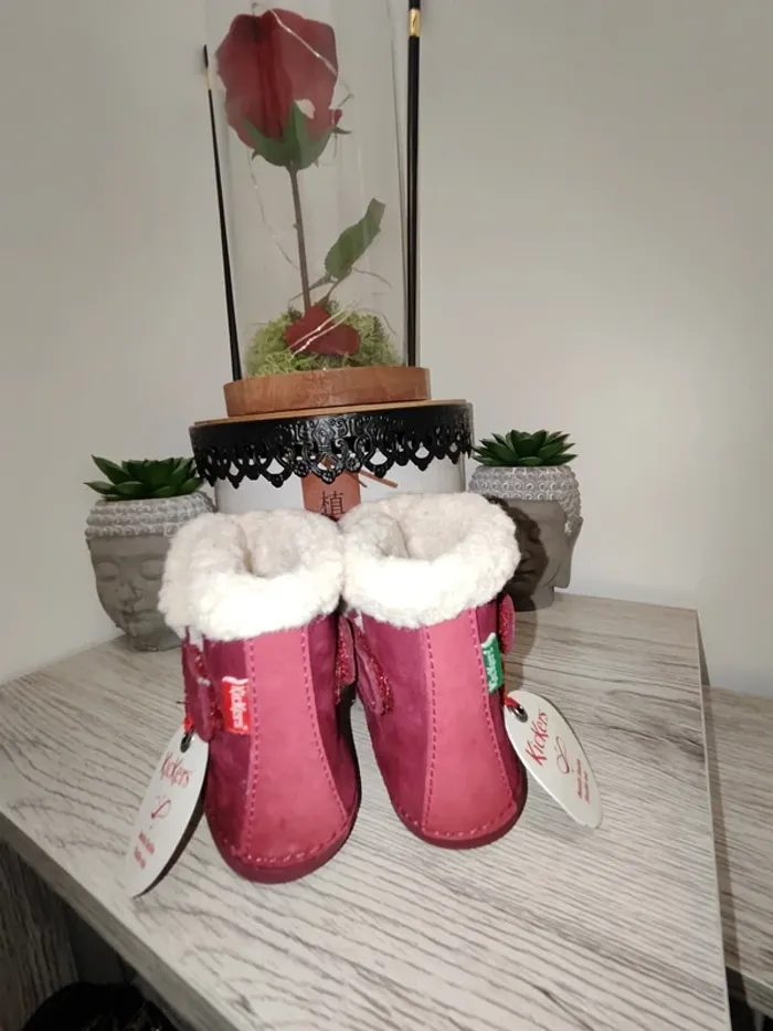 Bottines rose foncé taille 18 - photo numéro 3