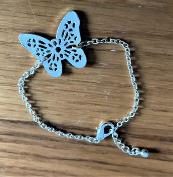Bracelet fin Papillon métal argenté
