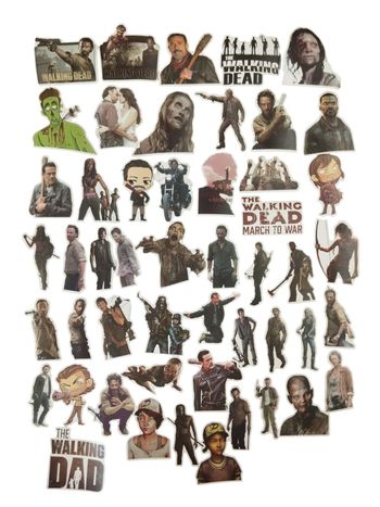 Set 50 stickers autocollants Walking Dead
