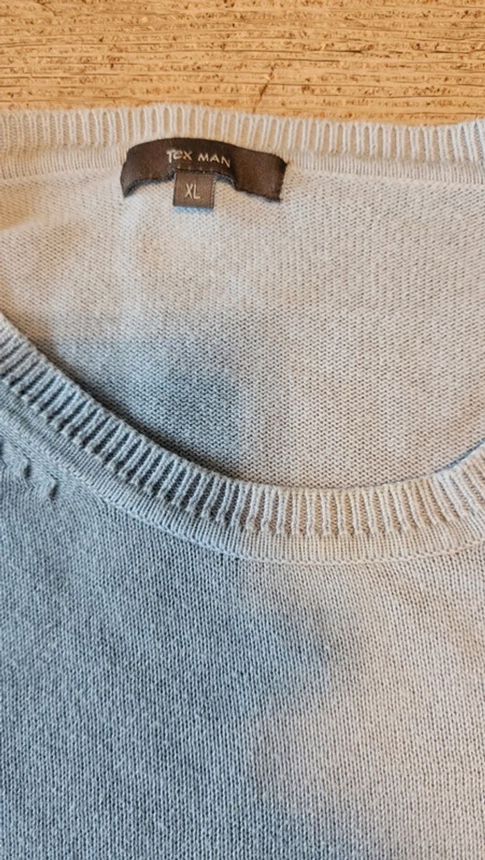 Pull léger à manches longues bleu clair, col rond, Tex Man, XL - photo numéro 4