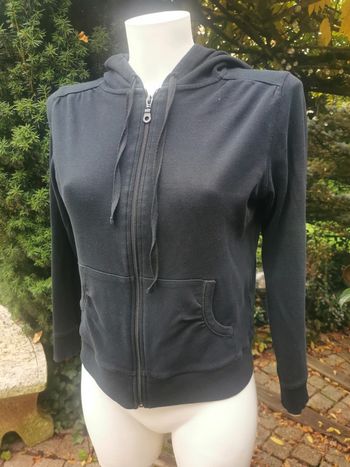 Sweat noir à zip et à capuche Autre Ton