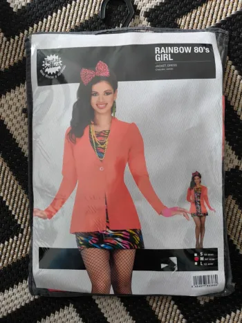 Déguisement arc-en-ciel"Rainbow 80's Girl" Fiesta Funk taille M  neuf