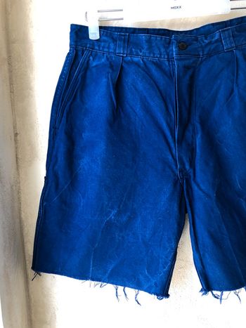 Short bermuda bleu de travail vintage 42