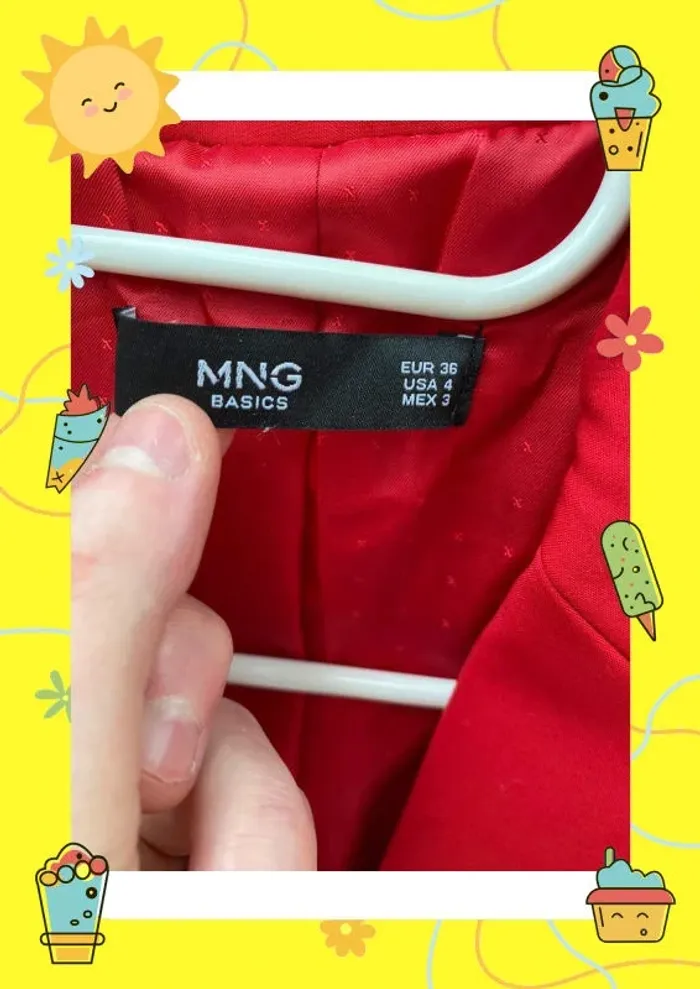 Blazer Mango rouge S 36 - photo numéro 2