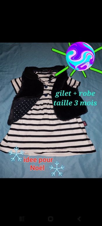 Robe avec petit gilet style fourrure