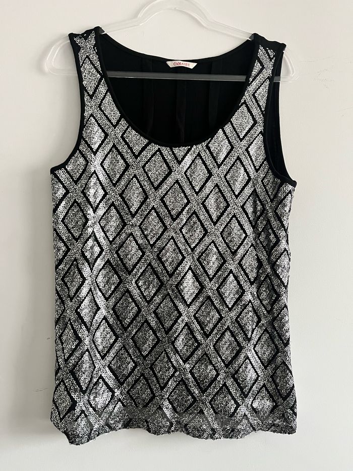 Top sequins Camaïeu femme taille 40-42 - photo numéro 2