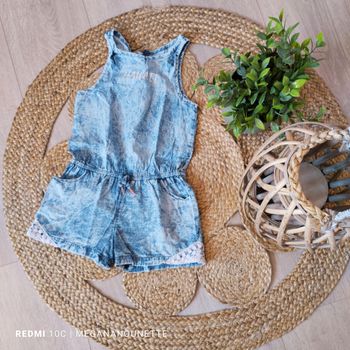 💙 Combi‑short effet jean – 5 ans / 110 cm – Orchestra – Parfait état