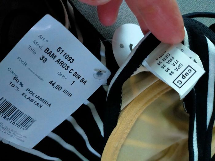Haut de bikini rayé noir & blanc – Red Point – Taille 38 – Neuf avec étiquette – 2 exemplaires - photo numéro 4